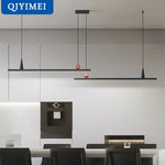 suspension lumineuse moderne minimaliste noir rouge rectangulaire lisse intérieur salon chambre