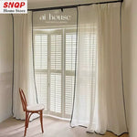 rideau blanc moderne semi transparent polyester maison 120cm 160cm 200cm 240cm 320cm 390cm