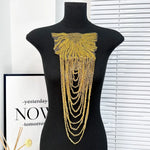 accessoire textile broche franges argenté noir doré élégant chic amovible decoration