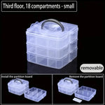 boîte rangement plastique transparente multi compartiments poignée bijoux jouets accessoires maison