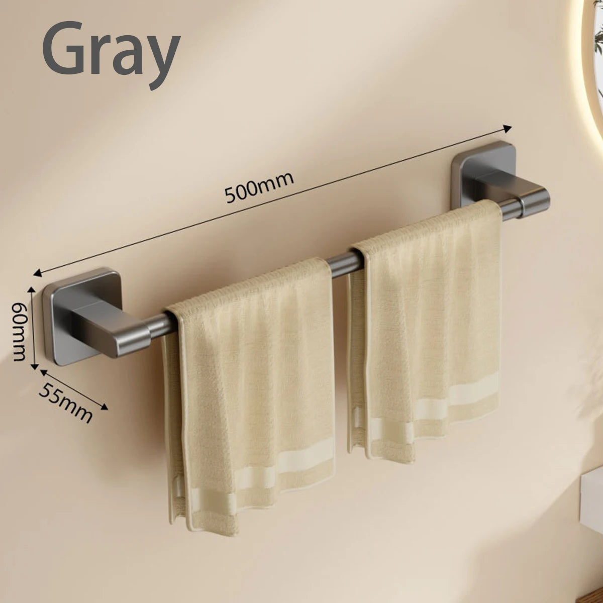porte serviettes mural moderne adhésif noir gris blanc serviettes tissu beige bordure dorée salle