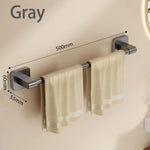porte serviettes mural moderne adhésif noir gris blanc serviettes tissu beige bordure dorée salle