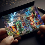 autocollants protection carte bancaire one piece anime personnages dessin animé multicolore adhésifs cartes visite