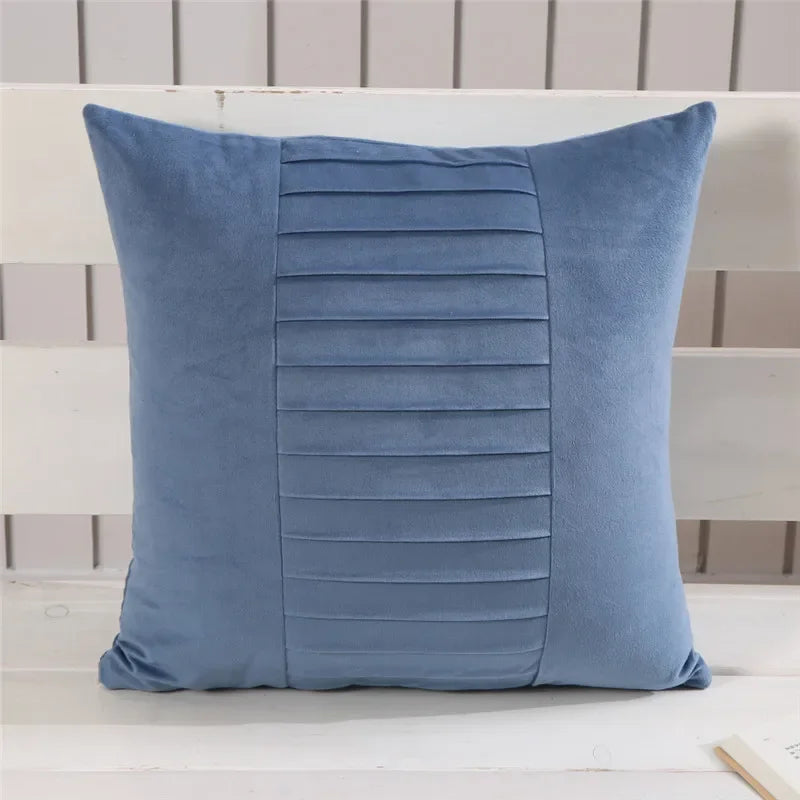 housse coussin carré peluche plissé moderne lit sofa voiture bleu rouge blanc