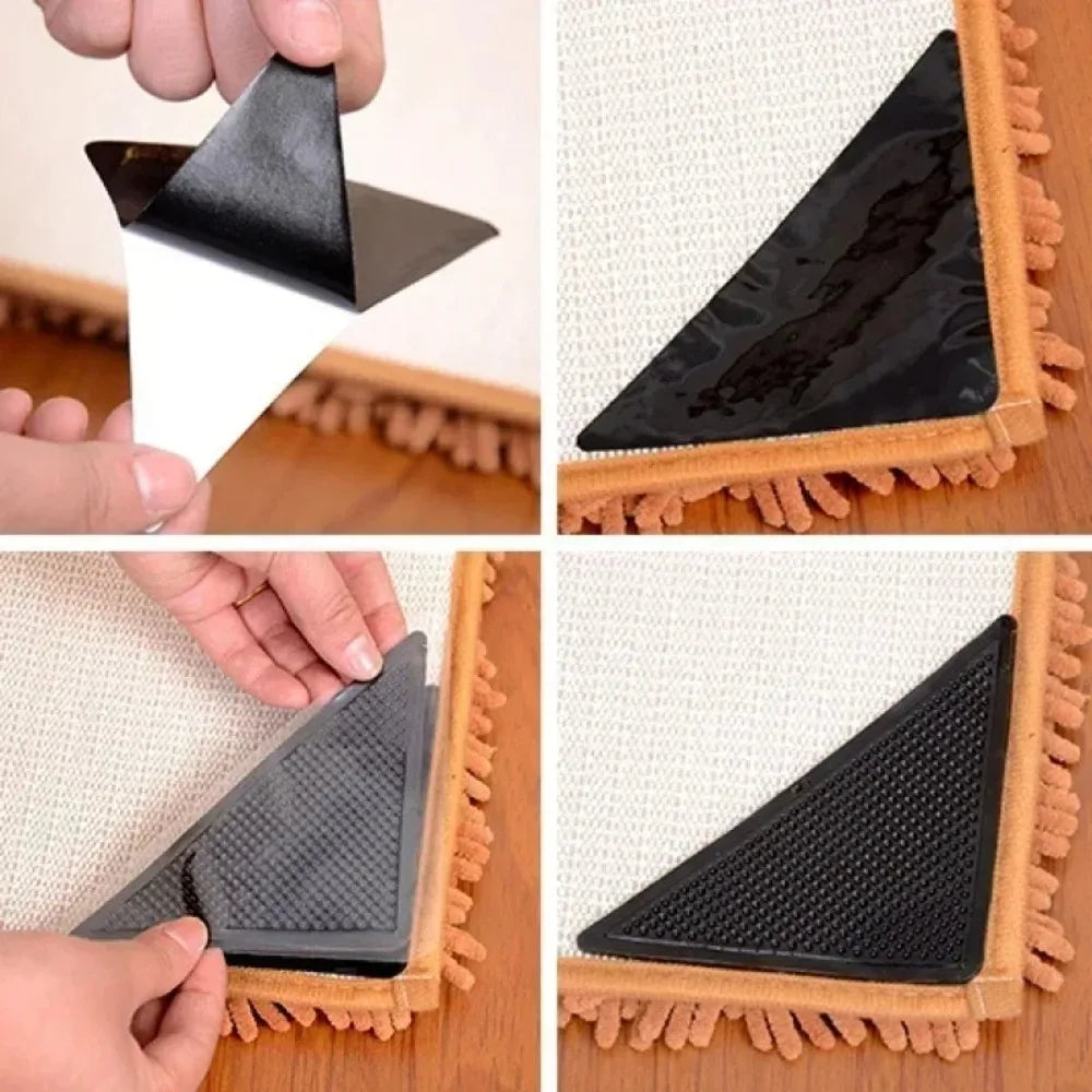 tapis antidérapant noir moderne adhésif perforations grille haute adhérence lavable intérieur plat surfaces