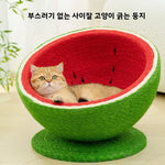 lit chat forme pastèque vert rouge texture graines escalade jouet original ludique