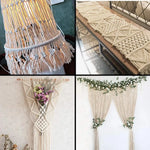 corde macramé coton blanc boucles tissées boho artisanal franges pompons
