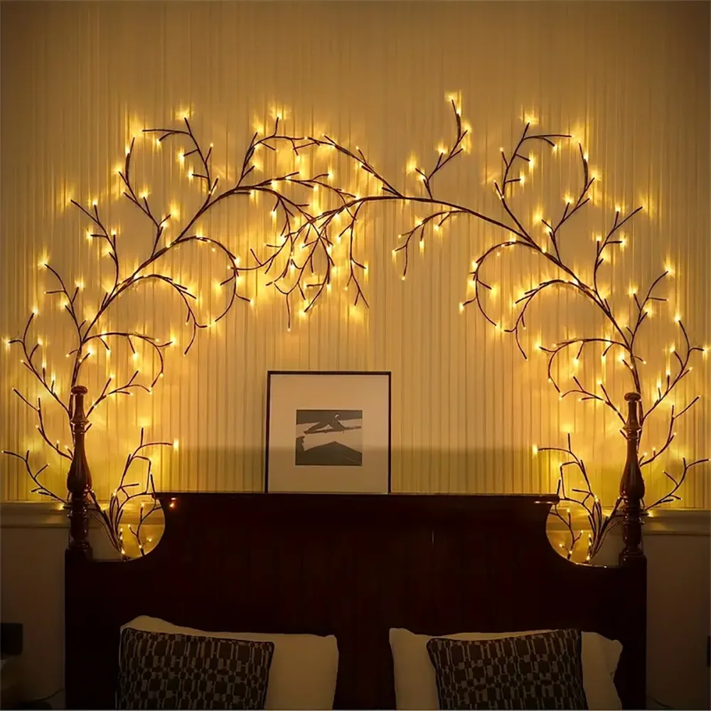 guirlande lumineuse branche noel led blanc moderne télécommande chambre atmosphère