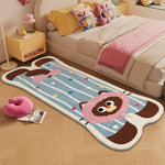 tapis dessin animé animaux mignons imitation cachemire polyestère antidérapant résistant décoloration intérieurextérieur