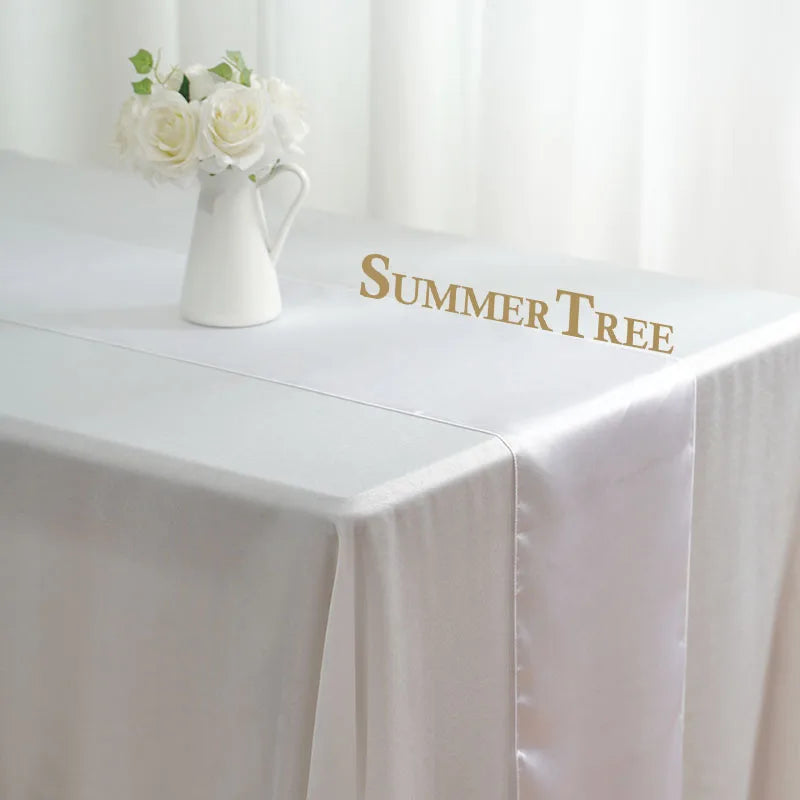 chemin table satin uni moderne décoration mariage fête salle manger luxe