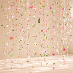 guirlande fleurs artificielles roses feuilles vertes decoration maison mariage anniversaire baby shower