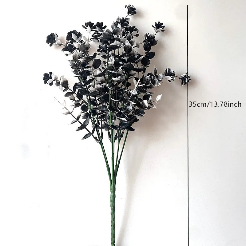 bouquet artificiel feuilles noires modernes décoration intérieure halloween minimalisteextérieurcoration événementiel