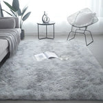 tapis moderne gris bleu rose beige peluche uni résistant décoloration sol