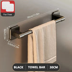 porte serviettes mural adhésif gris moderne salle bain support rangement horizontal serviettes bouteilles d'eau