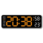 horloge numérique murale LED noir blanc température humidité semaine USB rechargeable moderne