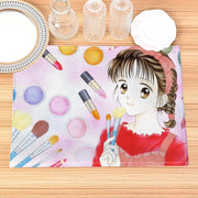 sets table lin imprimé manga motifs cosmétiques personnages kawaii toast confitures fleurs