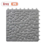 tapis sol antidérapant cailloux gris blanc moderne 30cm 30cm clips geometrique