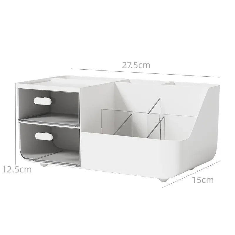 organisateur blanc compartiments rangement minimaliste moderne japonais mat plastique transparent compartments