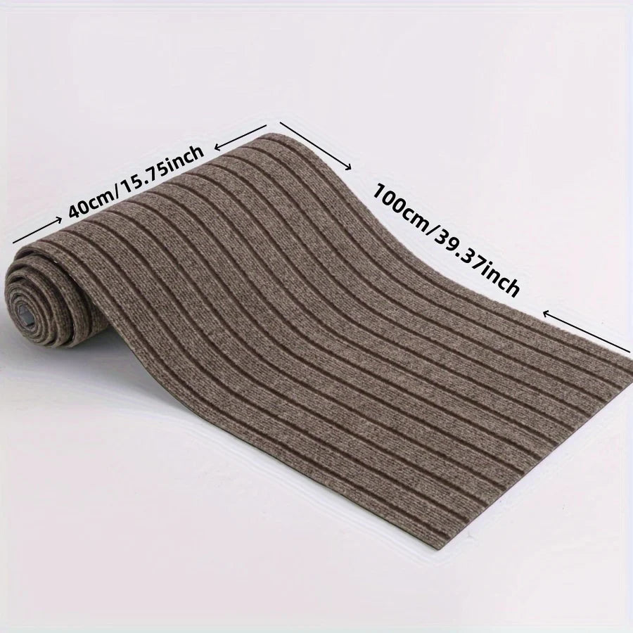 tapis adhésif rouge noir rayé antidérapant polyester intérieur porte salle bain