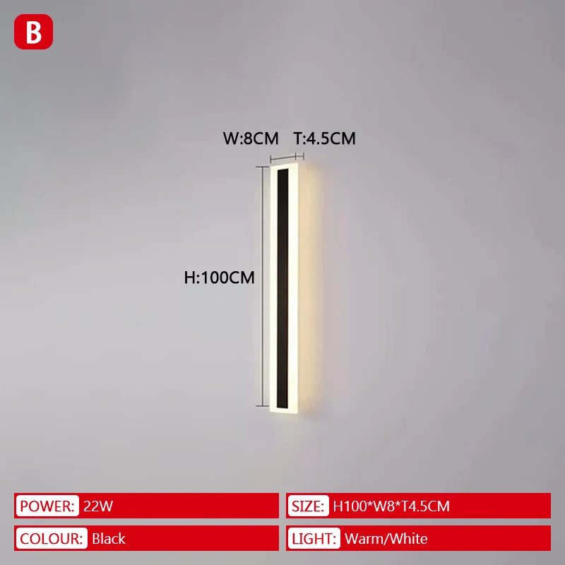 lampe murale extérieure moderne ip65 led ac85265v noir blanc 200082000lm