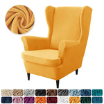 housse fauteuil oreilles velours extensible repose pied salon salon chambre