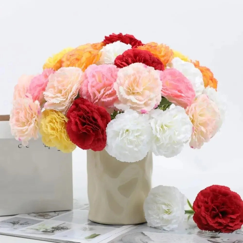 fleurs artificielles modernes rouge blanc rose jaune orange décoration intérieure vase panier osier minimaliste