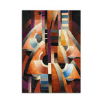 Une composition abstraite de formes géométriques et de couleurs vives, créant une ambiance dynamique et captivante.