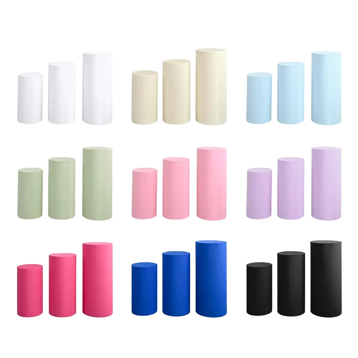 supports présentation desserts tissu couleurs modernes mariage fêtes uni minimalistes