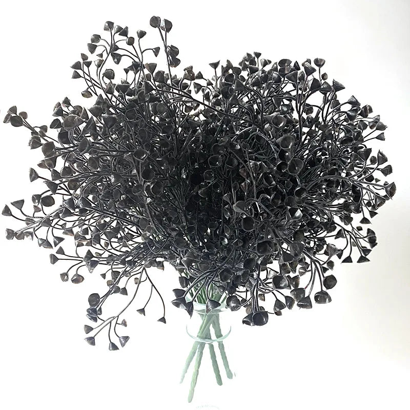 bouquet artificiel feuilles noires modernes décoration intérieure halloween minimalisteextérieurcoration événementiel