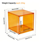 table d'appoint moderne transparente rouge orange carree minimaliste maison chambre salon