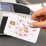 autocollants carte credit dessin anime fleurs cerisier pp paper waterproof réutilisable roseclair oneunit