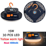 lampe camping rechargeable led bleu marron texture cuir moderne clips indicateur batterie