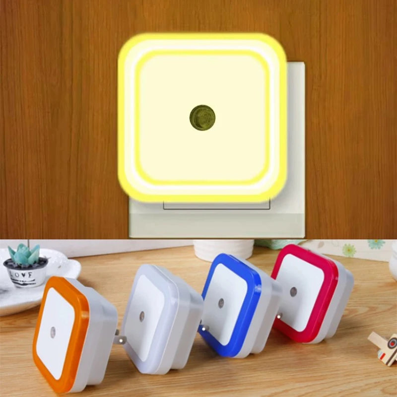 veilleuse led nuit blanc bleu orange rose rectangulaire moderne minimaliste adhésive adaptateur secteur