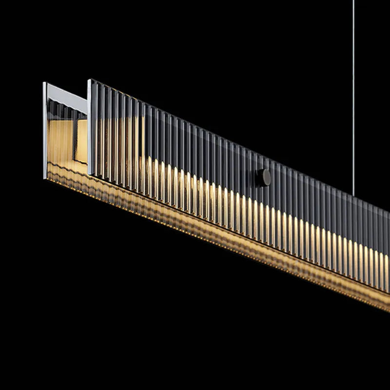 lampe suspendue moderne noir doré rayures horizontales câble électrique salon chambre restaurant cuisine