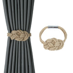 anneaux rideau tressés chanvre gris beige aimants facile utiliser décoration moderne rustique