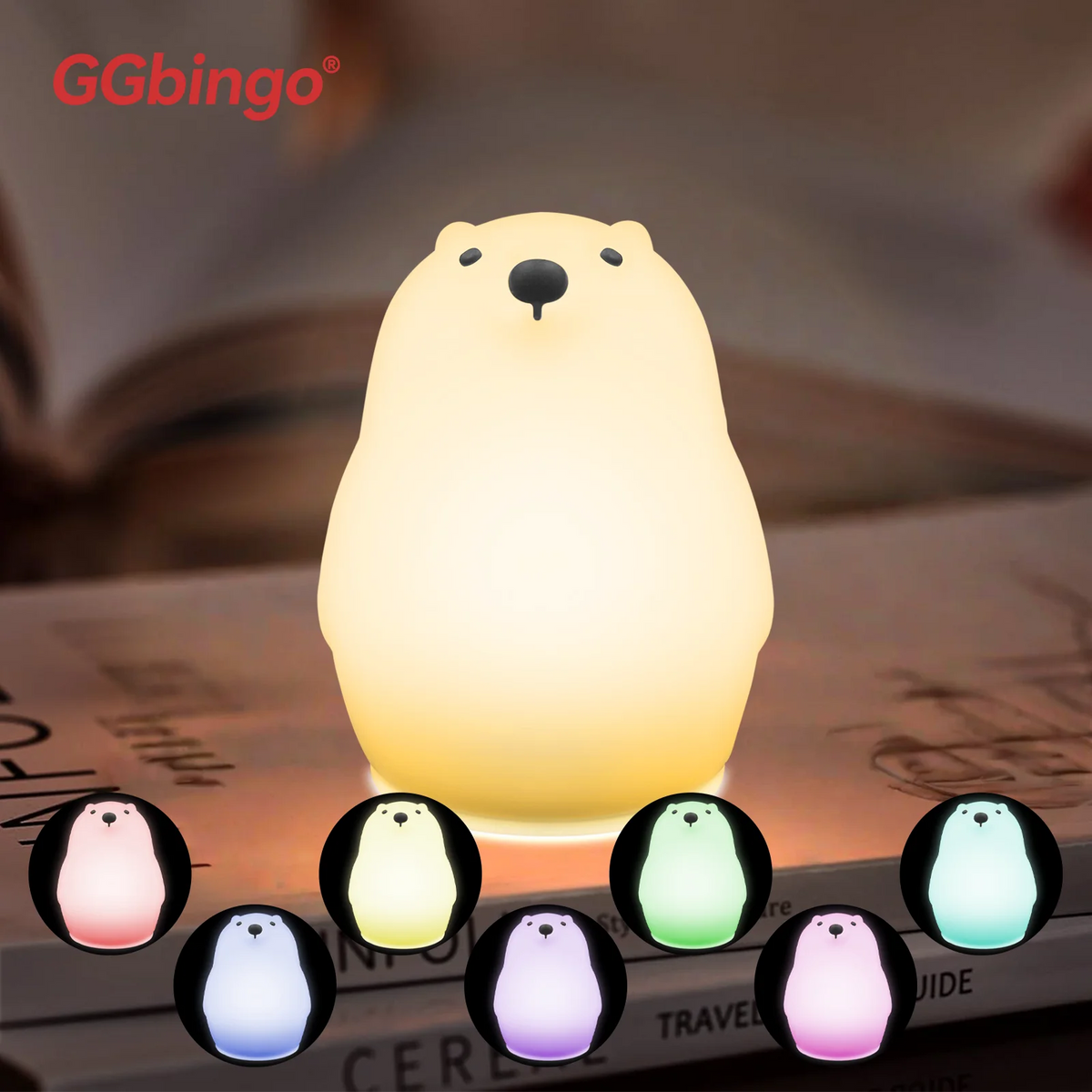veilleuse animale licorne led change couleur tactile rechargeable table enfant