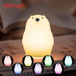 veilleuse animale licorne led change couleur tactile rechargeable table enfant