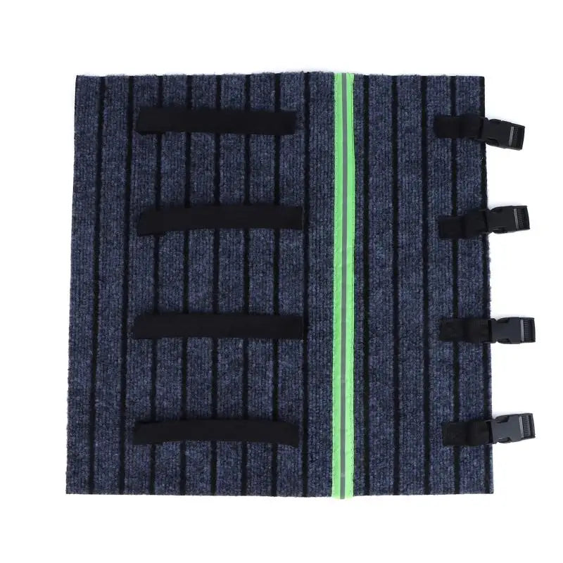 tapis d'accès gris foncé rayures horizontales antidérapant clips noirs moderne camping car voyage