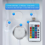 kit lampe led diy ajustable aluminium usb télécommande couleur réseau mailles adhésif blanc chaud