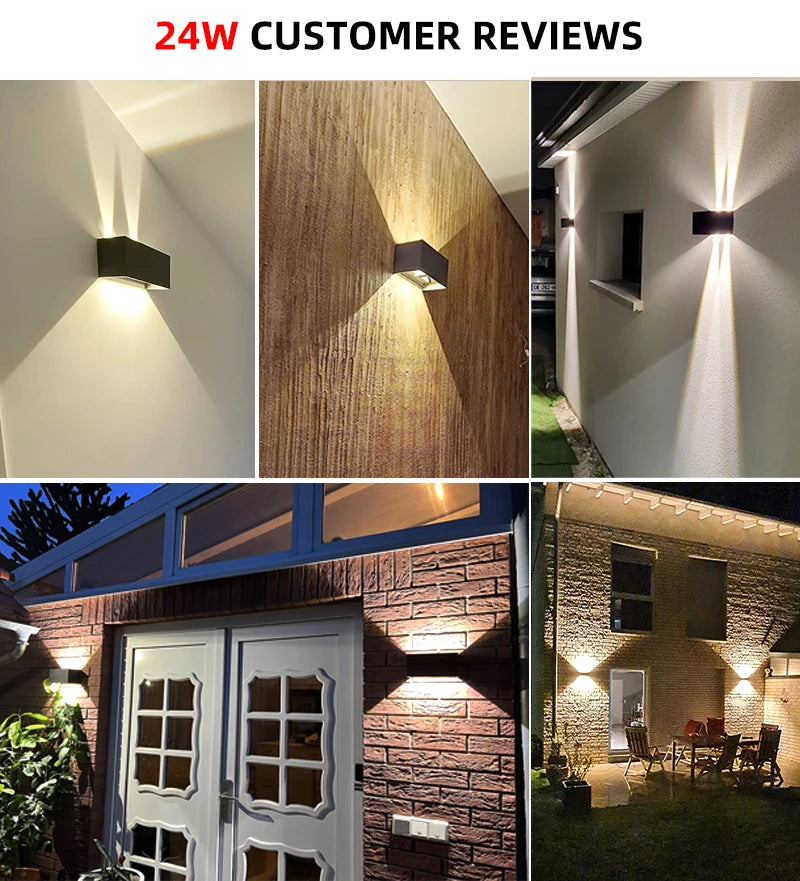 applique murale led moderne 24w noir réglable ip65 10cm 20cm 10cm