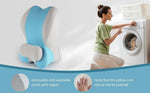 coussin ergonomique bleu clair gris clair couverture amovible memory foam polyester multiposition lecture allongée