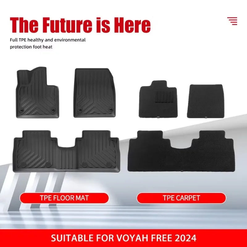 tapis sol voiture noir rayures diagonales moderne imperméable facile nettoyer tpe