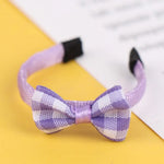 bandeau cheveux enfantin carreaux violet bleu jaune vert rose blanc clip métal 3cm
