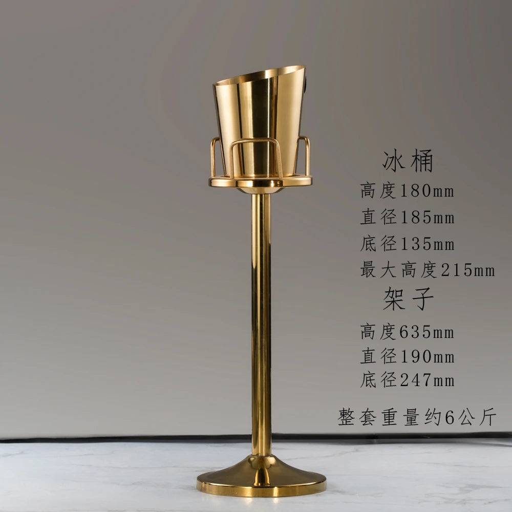 seau glace martelé support trépied métal argent doré vin champagne bar