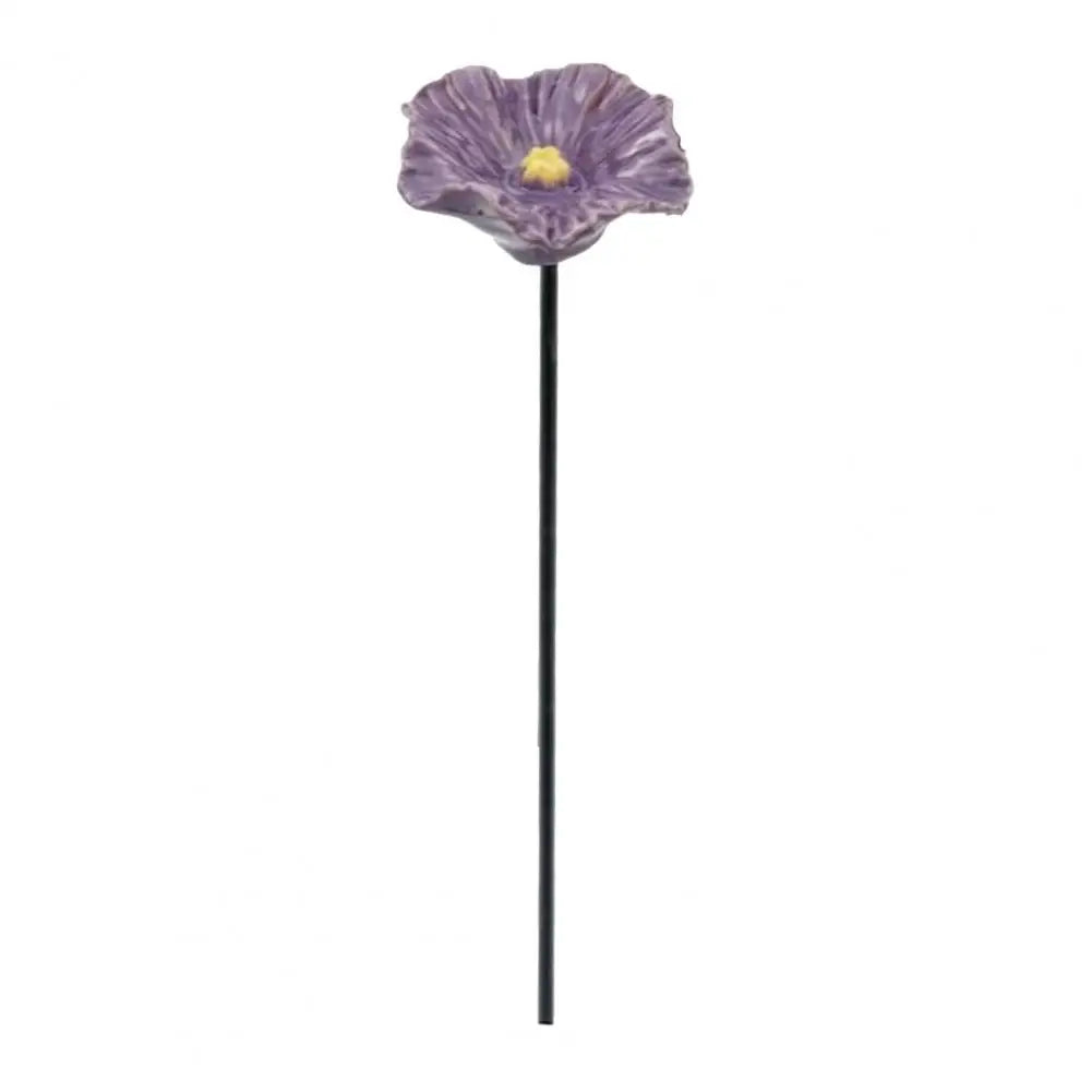 support oiseaux fleur orange violet jaune relief artisanal tringle métalliqueextérieur naturelDecorationJardin