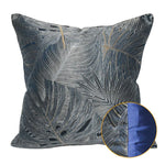 feuilles tropicales bleu marine coussin adhésif moderne decoration maison 50x50cm 45x45cm 40x60cm 30x50cm