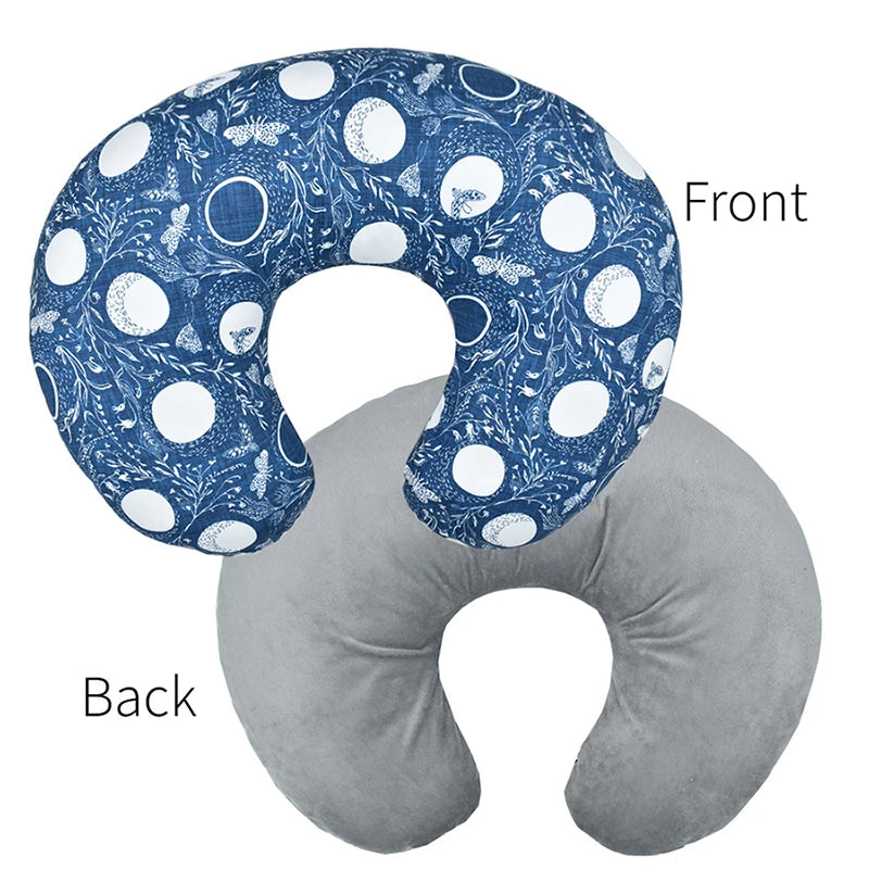 housse coussin allaitement bébé imprimé animal ours renard arbres feuilles moderne blanc unisexe ans