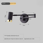 lampe murale articulée moderne noir blanc bois naturel minimaliste aluminium fer