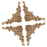 décorations bois sculpté motifs floraux ornements angle pièce décorative rose feuilles classic