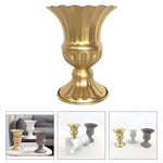 vase doré blanc gris floral classique élégant intérieur extérieur bouquets multiples support table arrangements
